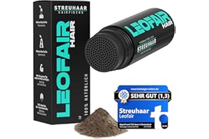 Leofair Hair Thickening - 100% Natural - Scattered Hair for Full and Thick Hair in Seconds Premium Hairdressing Quality - 28 g - Perfect Look for Men and Women (Medium Brown)