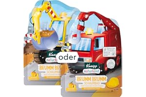 Kneipp Naturkind Brumm Brumm – con olio nutriente di semi di pesca e olio essenziale di arancia – Additivo per il bagno con motivo escavatore/gru – 40 ml