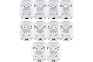 INDIMIZATION Sky Chinese Lanterns 10Pack Sky Lanterns to Release in Memory Love White Color Large Memorial Paper Lanterns Birthday Wedding Funeral Christmas to Make Wishes (White)