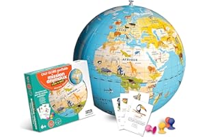 Caly - Aufblasbarer Globus mit Missionsspielen für Tiere, 42 cm – 034F, Ozeanblau