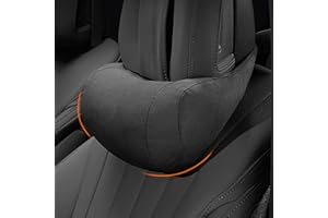 ‎POKSRI POKSRI 1 Kissen für Kopfstützen im Auto, nackenstütze Auto,Kopfstützkissen aus Samt für das Autofahren, aus Polyester, 32 x 13 cm Fahrzeugsitzkissen(Schwarz)