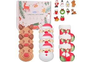 SHUCHING 9 Grande Bombas de Baño Navidad para Niños con Juguetes, Bolas de Baño Infantiles con Sorpresa, Set de regalos Orgánico Natural para Cumpleaños Navidad