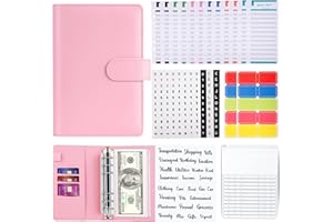 TOUVE Classeur A6 en PU Cuir,Classeur Budget A6,Classeur Budget 12 PVC Enveloppe Budget 12 Feuilles Budget,Budgétisation L'argent Enveloppes Économiser Organisateur avec Fermeture Boucle Magnétique