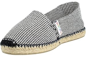 ALPARGATUS PASOS ARTESANALES HECHO A MANO MADE IN SPAIN Espadrille Plat Pied-de-Poule Noir