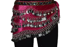 Tanzbekleidung & Accessories Bauchtanz Münzgürtel Samt Hüfttuch Belly Dance Bauchtanzgürtel Karneval Münzen