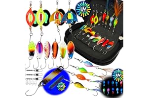 ‎NJORD KALASTUS Neu Alle Forellen Köder Neuheiten 2025 in Einer Spoon Tasche | Forellen Set 15 Spoons Forelle 2g, 3g, 3,5g, 4g | Uv-Aktive Forellenköder für jedes Wetter und Wasser | Angelzubehör Forellen Angeln