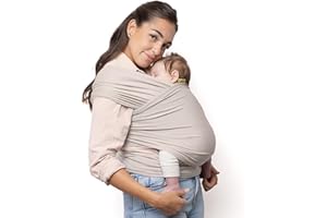 Boba Wrap - Fascia Elastica Porta Bebè Neonato, Portabimbo Facile da Indossare (Beige)