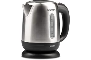 G3 Ferrari G10095 Idra Bollitore Elettrico in Acciaio, 1.2 Litri, 2200W, Finestra Graduata, Rotazione 360°, Interruttore di Accensione a Rilascio Automatico, Beccuccio con Filtro Removibile