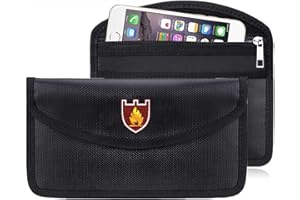 ANJINGUANG Mallette ignifuge, 19 cm x 9 cm, enveloppe imperméable, petit sac de rangement pour documents, argent et espèces, pochette anti-démangeaisons double fermeture de sécurité