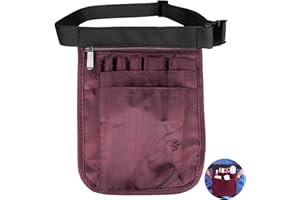 COZHYESS Tool Pouch Belt Pouch Tool Belt Pouch Tool Belts for Men Small Tool Pouch Multi Pocket Storage Organiser for Tools and Small Parts, Suitable for Travelers, Workshop Repairs,Welders (Burgundy)