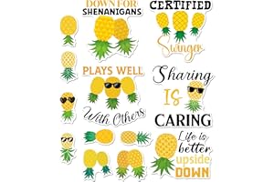 COZDAZZ Pineapple Cruise Door Magnets Decorations, 13 Pcs Upside Down Pineapple Cruise Magnets, Cruising Must Haves Funny Magnetic Door Signs for Ship Cabin Stateroom Decor