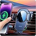 Auckly Qi 15W Caricatore Wireless Auto,Auto-Bloccaggio Supporto Telefono Auto,Ricarica Wireless Auto per iPhone 15 14 13 12 P
