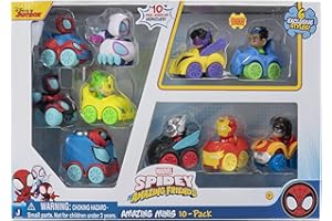 MARVEL’S SPIDEY AND HIS AMAZING FRIENDS AMAZING MINI VEHICLES MULTIPACK - Features Ten 2-inch Vehicles including Spidey, Ghost-Spider, Spin and more - Toys Featuring Your Friendly Neighborhood Spideys