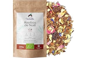Chabiothé - Rooibos de Noël Bio 200g - infusion et tisane de Noël avec cannelle, orange, gingembre...