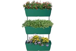 MY GARDEN OUTDOOR LIVING My Garden Planter 3 Tier Raised Beds For Garden Vertical Planters Outdoor Free Standing Elevated Raised Beds for Flowers, Herbs & Vegetables – Ideal for Patios & Gardens