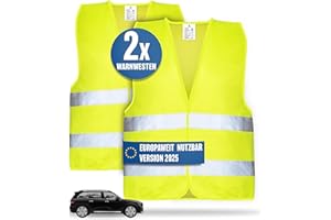 HELDENWERK Samochodowa Kamizelka Odblaskowa dla Dorosłych - Zestaw 2 Sztuk Bezpieczeństwa do Użytku w Całej Europie 2024 do Samochodów Osobowych