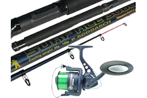 HUNTER PRO Telescopic Sea Fishing Kit Travel Rod & Reel 10ft 10' Beachcaster Pier Surf Rod