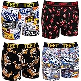 TEET Juan Raul Erkek Boxer Pamuklu Desenli 4'l&uuml; Premium Set