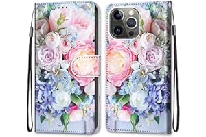 Mo-Somnus Funda para iPhone 13 Pro (6,1 Pulgadas), Funda Cartera Funda Libro Caso Piel PU con Tapa Magnético Billetera Flip Carcasa Cuero [Protección Completa] [Ranura para Tarjeta] (Flor 3)