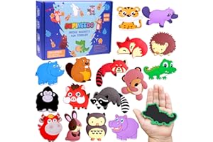 SUPINEEDO Les aimants de réfrigérateur et de réfrigérateur sont pour les tout-petits, les aimants de réfrigérateur pour les écoliers et les bébés et les aimants pour bébé pour les aimants pour bébé (16 animaux