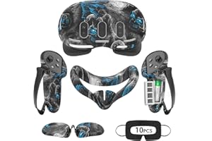 Tyasoleil Accessories Compatible with Oculus Quest 3, Silicone Cover Set VR Accessory Set, Include Controller Grip Leather Cover, VR Shell Cover, Face Cover, Lens Cover (Phantom)