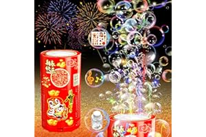 YIZEMAY Feuerwerk Seifenblasenmaschine, Tischfeuerwerk Indoor, Weihnachten Automatischer Feuerwerks-Seifenblasenhersteller mit Lichtern und abschaltbarem Sound
