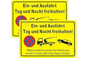 AERHIMIY Ein und Ausfahrt Freihalten Schild Metall Reflektierend 20x30 cm, Einfahrt Freihalten Schilder Ausfahrt Freihalten Schild Parken Verboten Schild UV-beständig, Wasserfest, Rostfrei, mit Bohrlöcher