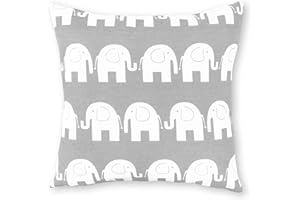 GLOCAL BERLIN Dekokissen Kissenbezug Kissen 40cm x 40cm Elefant Grau