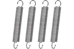 GUNGY Molle a Trazione 80mm Molla di Trazione Doppio Gancio 90 Gradi in Acciaio Inossidabile Diametro Filo 1,6 mm Diametro Esterno 12mm Tiro 6,4kg 4 Pezzi