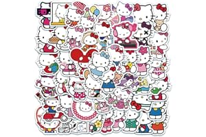 Deen 50 Stück Hello Kitty Sticker Set,Anime Kawaii Hellokitty Aufkleber,Cute Sanrio Vinyl Graffiti Stickers,Kinder Belohnungssticker für Auto Laptop Skateboard Fahrrad Moped Motorrad Scrapbooking