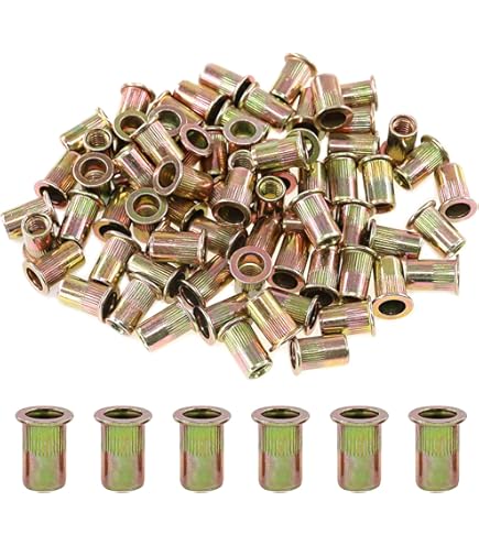 Rpi Shop - M8 Rivet Nut, Flat Head, Threaded Insert Nut, Zinc Plated