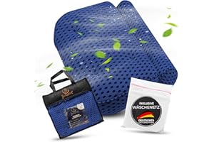 BURADIA Badewannenkissen inkl. Wäschenetz - Ultimativer Komfort und Entspannung mit neuester Air Mesh Technologie - Badekissen für Badewanne mit 7 starken Saugnäpfen - Nacken-/Kopfkissen (dunkelblau)