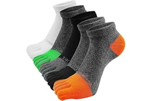 PUTUO Calzini con Dita da Sportivi per Uomo: Calze Sportive Corti Con Dita Separate Uomo Cotone Calze Running Sport Calzini Caviglia Atletici Traspirante 5 Paia