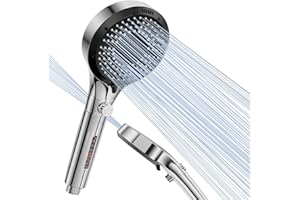 Diboniur Soffione Doccia con 6 Modalità Spray, Doccino per Doccia Pressurizzato con Funzione Filtro, Soffione Doccia Anticalcare Grande (Soffione Senza Tubo)