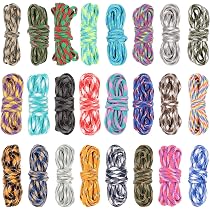Lot de 24 rouleaux de paracorde pour bracelet, 24 couleurs, corde de tente, corde arc-en-ciel, cordon paracorde pour bricolage tissé à la main Lot de 24 rouleaux de paracorde pour bracelet, 24 couleurs, corde de tente, corde arc-en-ciel, cordon paracorde pour bricolage tissé à la main