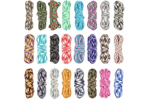HILEYU 24 x Cuerda Paracord 550 Para Pulseras 4mm Paracord Accesorios Paracord 550 Kit Paracord Kit De Cuerda, Paracord Cord 550, Nylon Pulsera Paracord Para Hacer Brazaletes, Trenzas, Manualidades, Acampar