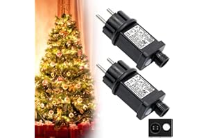 Vautvis 31V 6W Clignoteur Pour Guirlande, 2 Pièce Transformateur Pour Guirlande Lumineuse Led, Adaptateur Lumineuse Exterieure Avec 8 Modes, étanche Ip44 Transformateur Led Pour éclairage De Noël