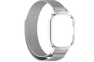 GIOPUEY Pasek kompatybilny z CMF BY NOTHING Watch Pro, zamiennik plecionego paska ze stali nierdzewnej [odporny na zużycie] [magnetyczny] - srebrny