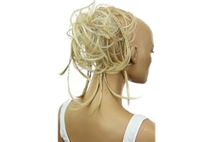 ‎CAISHA CAISHA XXL Haarteil Haargummi Daisy Dutt Hochsteckfrisuren Mit Geflochtenen Zöpfen Gewellt Kunstfaser Hitzebeständig DM17cm Hellblond G26D