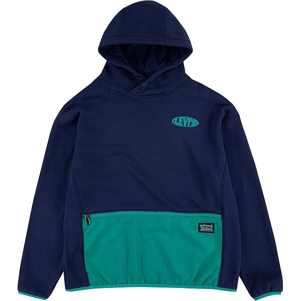 Levi's Mädchen Hoodie 'Meet And Greet' - Velours, Mit Kapuze, Puffärmeln Und Taschen