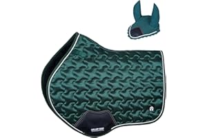 GALLOP SHOP Close Contact Ninja Star Saddle Pad / All Purpose Saddle Pad Matchy Set (Dark Green, Full)