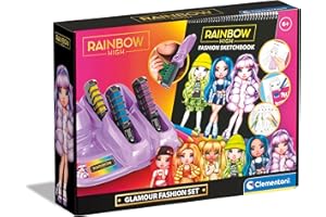 Clementoni Rainbow High-Kit Fashion-Jeu Créatif Fille 6 Ans (Italien, Anglais, Français, Allemand, Espagnol, Néerlandais Et Polonais), Made in Italy, 18738, Multicolor