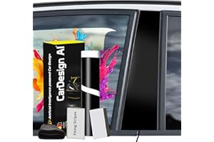 CARDESIGN AI Paint Protection Film for Door Trims suitable for Audi A3 8P/8PA 2003-2013 & S3/RS3 (3-Door, Coupé): Wrapping Kit for Window B- C-Pillar Moulding left/right front/rear (Black High Gloss)