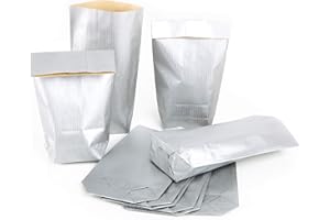 Logbuch-Verlag 25 kleine silberne Papierbeutel mit Boden 9 x 15 x 3,5 cm Verpackung give-away Kunden Weihnachten Hochzeit