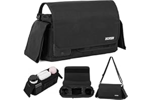 HOFISH 2 in 1 Baby Stroller Organizer & Portable Baby Bag，Neoprene Material Diaper Storage & Adjustable Straps,Safe & Secure,Universal Accessories Fits Most Strollers (Black-Update, OneSize)