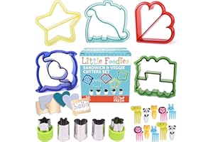 GET FRESH GO FRESH Sandwich Cutters for Kids – [20-pcs] set with 5 sandwich shapes/cookie cutters/bread cutters – comes with 5 Vegetable Cutters and Bonus 10 Bento Decorations