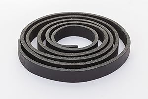 esnado Lederband, Lederriemen Flach. 1 Meter. Breite/Farbe: wählbar (Breite: 10 mm, Schwarz) | ECHTES Leder | pflanzlich gegerbt | Schmuck, Armbänder, Basteln, Dekorieren, DIY, Mittelalter