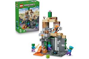 LEGO Minecraft Zombie Dungeon - Interactive Toy with a Wanderer Minifigure, 3 Zombie Figures, a Slime & Crafting Table - Gaming Gift for 8+ Year Old Boys & Girls - 21587