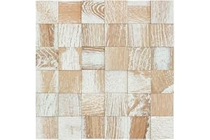 wodewa Rivestimento Murale Legno di Vintage 30 x 30cm Mosaico Pannelli Auto Adesivo Murali Rivestimento Parete Legno Decorazioni Pareti 3D Pannello Decorativo Cucina Cameretta