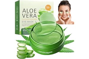 AONAT 60 Pièces Patch Yeux Anti Cernes, Masque pour les Yeux Aloe Vera Éclaircir Les Cernes, Nourrit et lisse le contour, contre Poches Rides Cercles foncés Puffiness pour Hommes et Femmes